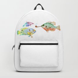 Fishes Backpack | Sea, Fish, Animal, Illustration, Colorful, Love, Watercolor, Valentines, Pipe, Twofish 