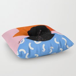 Squirt game hat in pink background and blue lines Floor Pillow