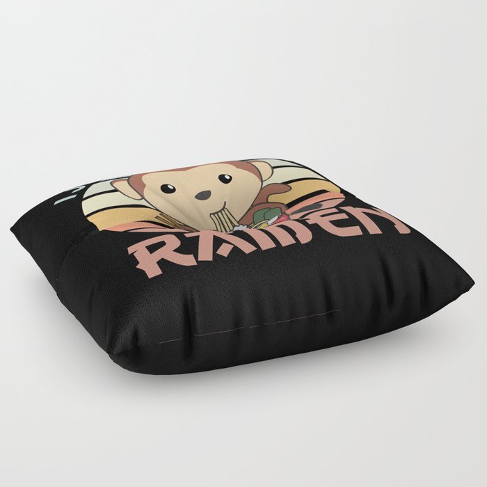 Ramen Japanese Noodles Sweet Monkey Eats Ramen Floor Pillow