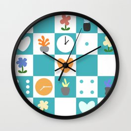 Color object checkerboard collection 19 Wall Clock