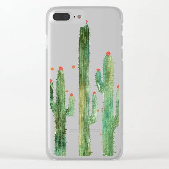 Cactus Four at night Clear iPhone Case