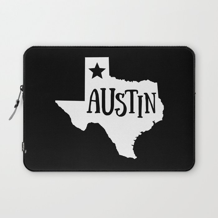 Austin Texas Map State Home Lone Star Pride Laptop Sleeve