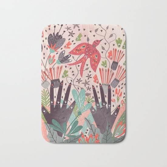 Spring Bird Bath Mat