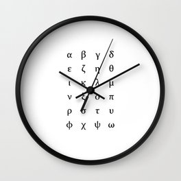 Greek Alphabet (version 2.) Wall Clock