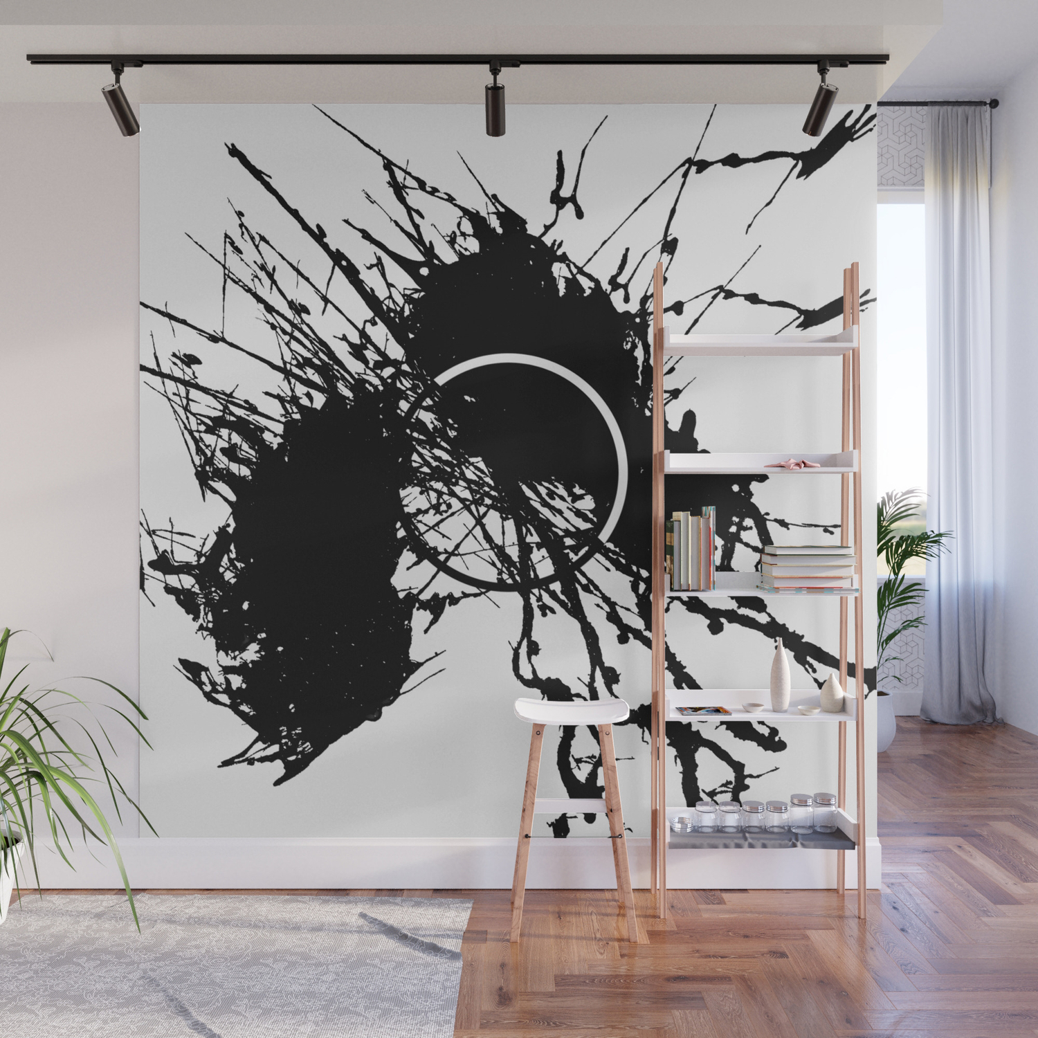 Form Out Of Chaos Black And White Conceptual Abstract Wall Mural