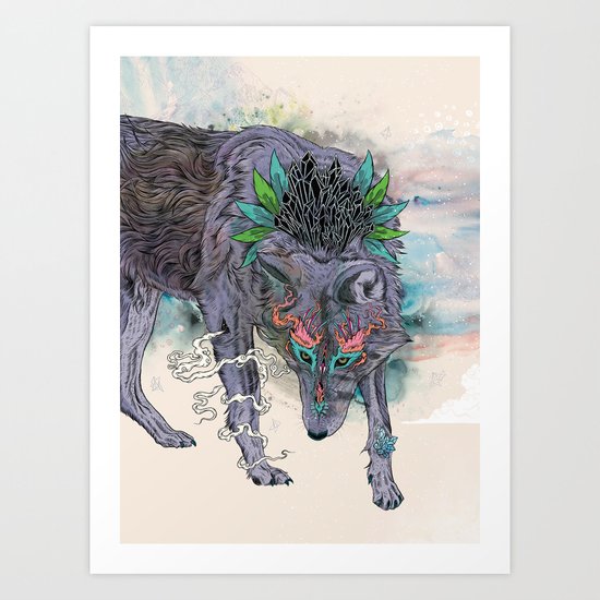 Journeying Spirit (wolf) Art Print