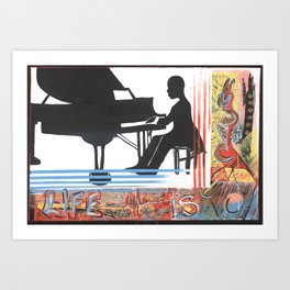 MUSIC IS LIFE/ LIFE IS MUSIC Art Print | Abstractart, Acryliccolors, Acrylic, Pop Art, Soul, Lifeismusic, Black And White, Musicislife, Graffiti, Vintage 