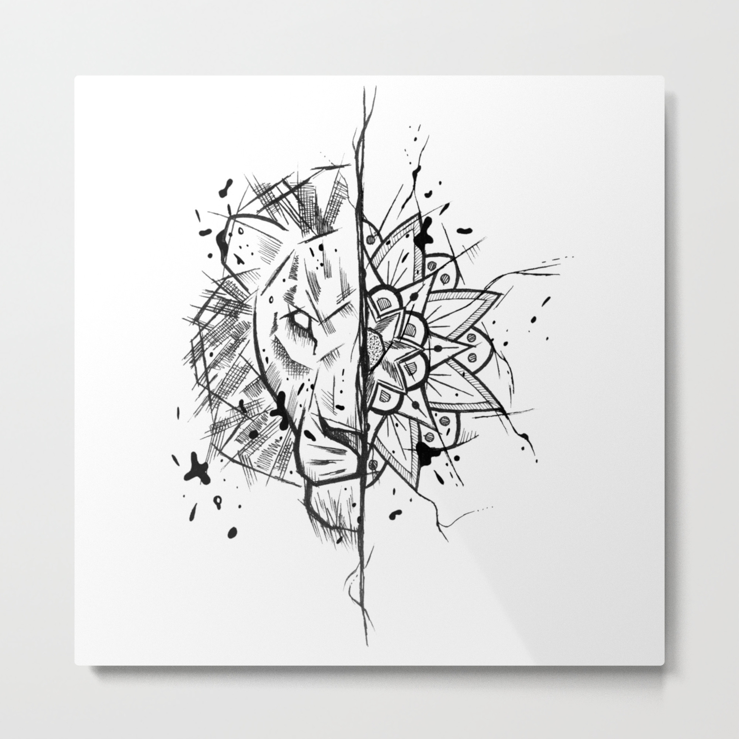 Lion Mandala Handmade Drawing Made In Pencil And Ink Tattoo