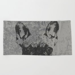 French Bulldog in gray Beach Towel