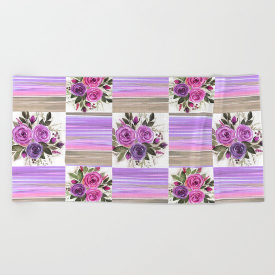 Watercolor. Patchwork Beach Towel