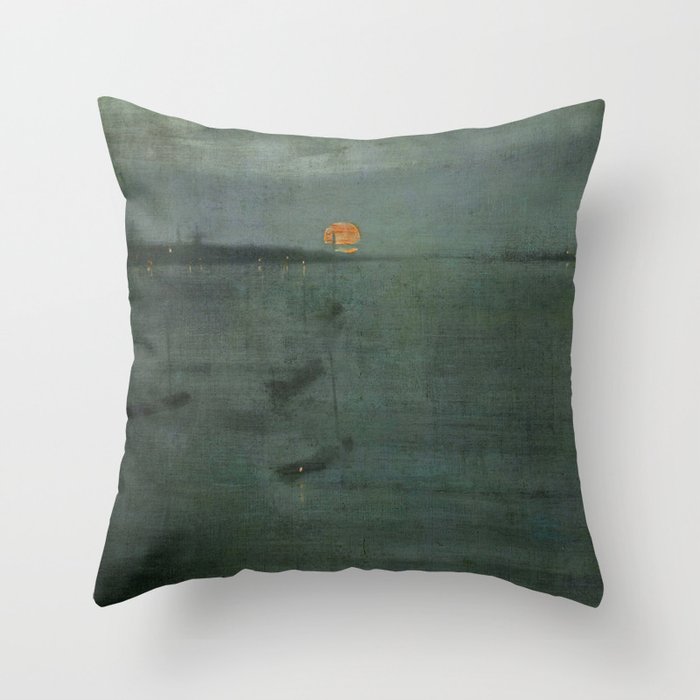 Nocturne - Blue and Gold, Southampton Water by James McNeill Whistler Throw Pillow
