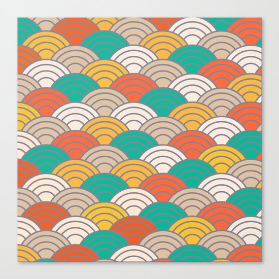 Colorful Circles X Canvas Print