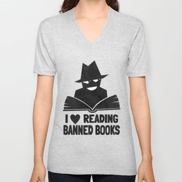 I Love Reading Banned Books V Neck T Shirt