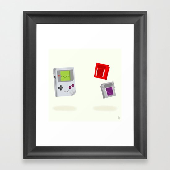 Gameboy & Games Framed Art Print