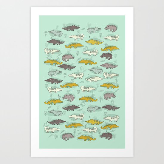Cute Crocodiles Art Print