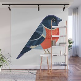 Funny Bullfinch. For Christmas decoration, posters, banners, sales and other winter events.  Wall Mural