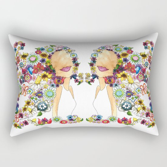 Flower Girl Two Rectangular Pillow