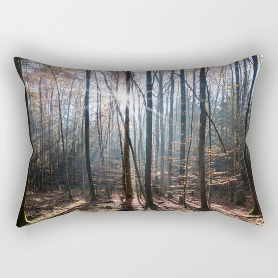 Light Shining in the Forest Rectangular Pillow