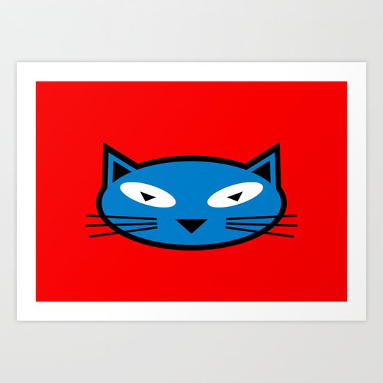 Blue Kitty Art Print