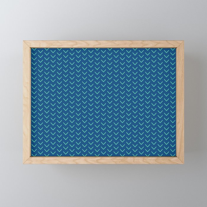 Arrows - Classic Blue + Green Framed Mini Art Print