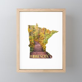 Map of Minnesota | Forest Trail Framed Mini Art Print