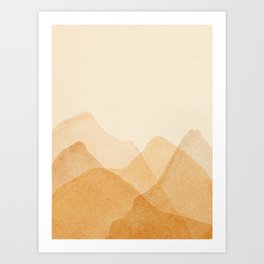 Abstract terracotta mountains Art Print