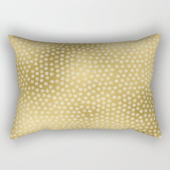 Merry christmas- white winter stars on gold pattern Rectangular Pillow