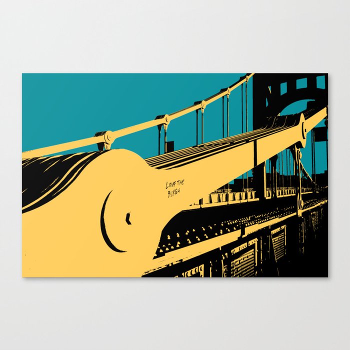 Pittsburgh Bridge Architectural Industrial Pop Art Love The Burgh Print Canvas Print