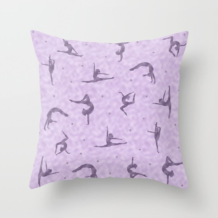 Violet Gymnastics Duvet Throw Pillow