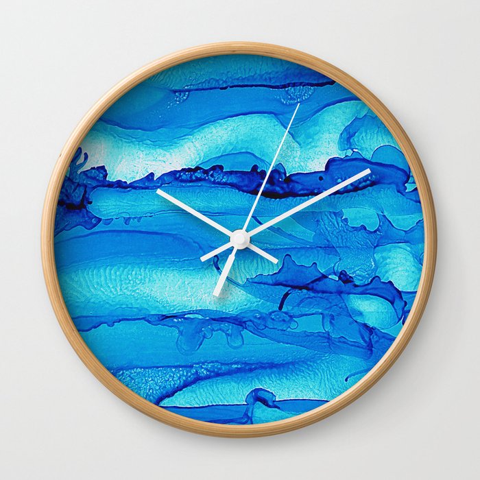Alcohol Ink Seascape 2 Wall Clock