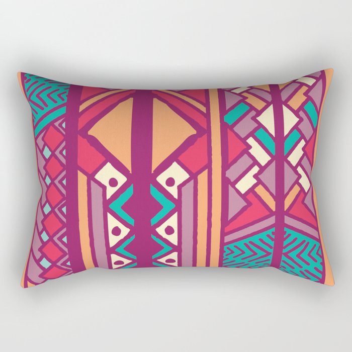 Tribal ethnic geometric pattern 001 Rectangular Pillow