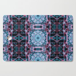 Liquid Light Series 74 ~ Blue & Red Abstract Fractal Pattern Cutting Board
