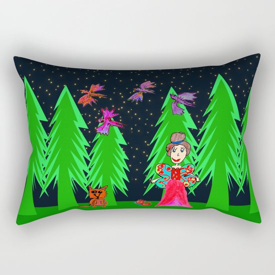 Night Fairy | Before Christmas | Kids Painting Rectangular Pillow