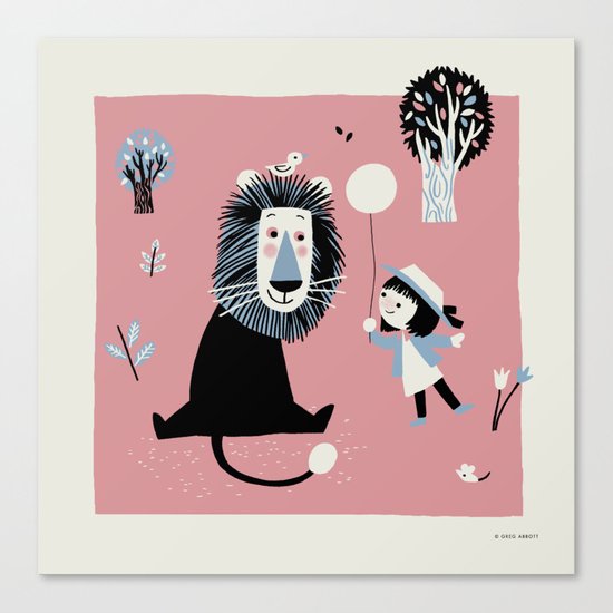 Lion In The Park Canvas Print