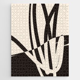 Black and White Abstract Simple Shapes Jigsaw Puzzle