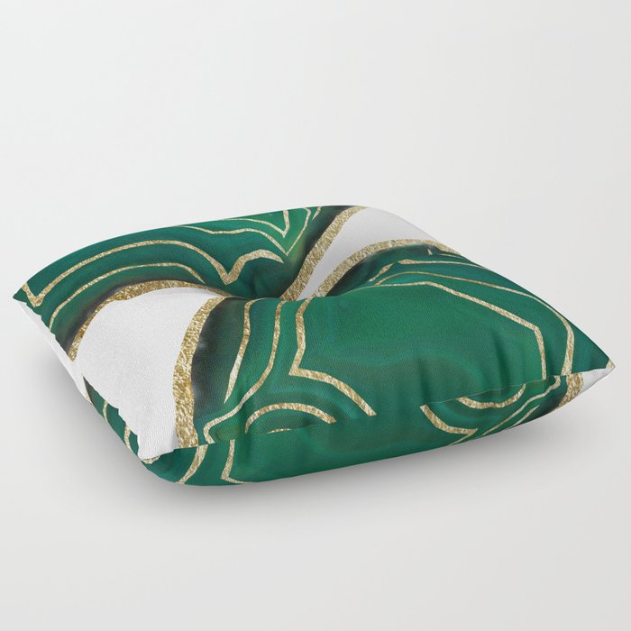 Emerald Agate Gold Glam #1 #gem #decor #art #society6 Floor Pillow