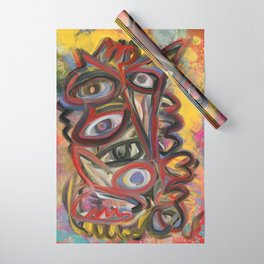 King Creature With Multiple Eyes Graffiti Expressionism Art Wrapping Paper