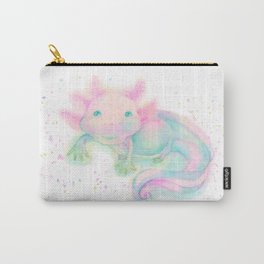 My sweet axolotl Carry-All Pouch | Dot Art, Colourfull, Cute, Water, Nature, Painting, Underwater, Creature, Axolotle, Animal 