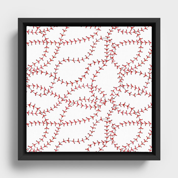 Baseball Seams Framed Canvas