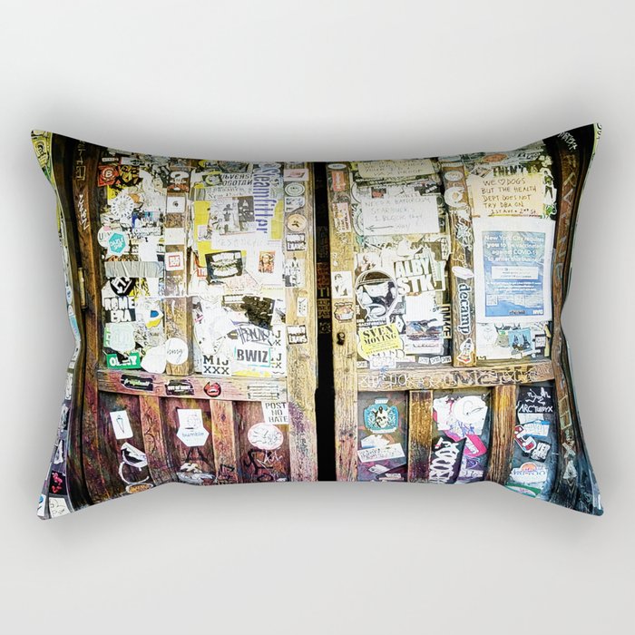Here I opened wide the door - Darkness there and nothing more. Rectangular Pillow