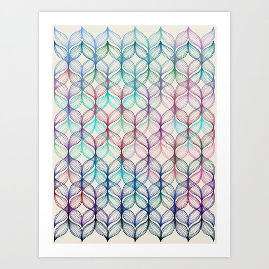 Mermaid's Braids - a colored pencil pattern Art Print