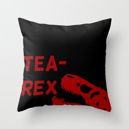 Tea-Rex Throw Pillow