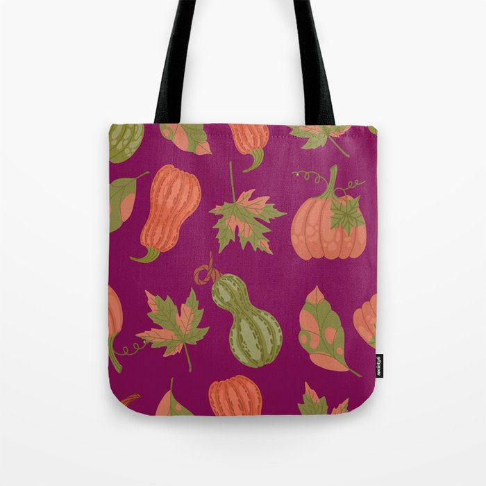 Green and Orange Pumpkin Texture. Colorful Seamless Pattern Tote Bag