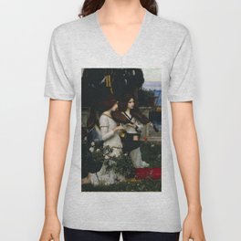 John William Waterhouse "Saint Cecilia" V Neck T Shirt