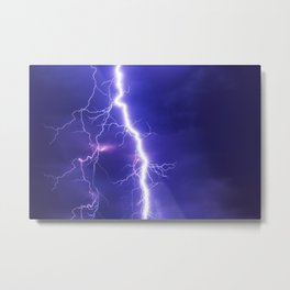 Stormy skies Metal Print | Purple, Blue, Stormyskies, Lightning, Photo, Troubledwaters, Magleen, Sky, Storm 