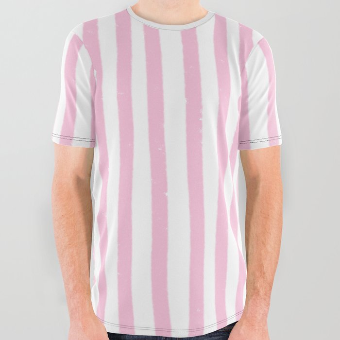Pink Stripes All Over Graphic Tee
