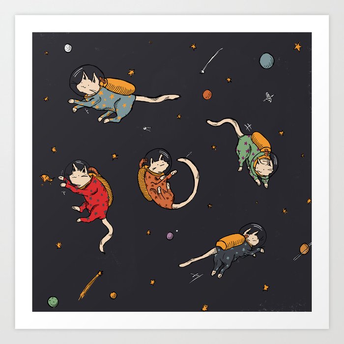 Cats in Space Art Print