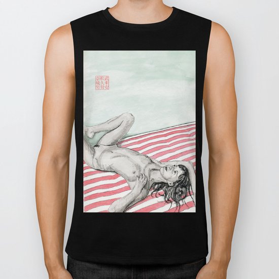 Girl on a Bed Biker Tank