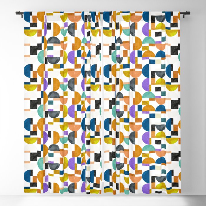 Colorful shapes pattern 93N Blackout Curtain