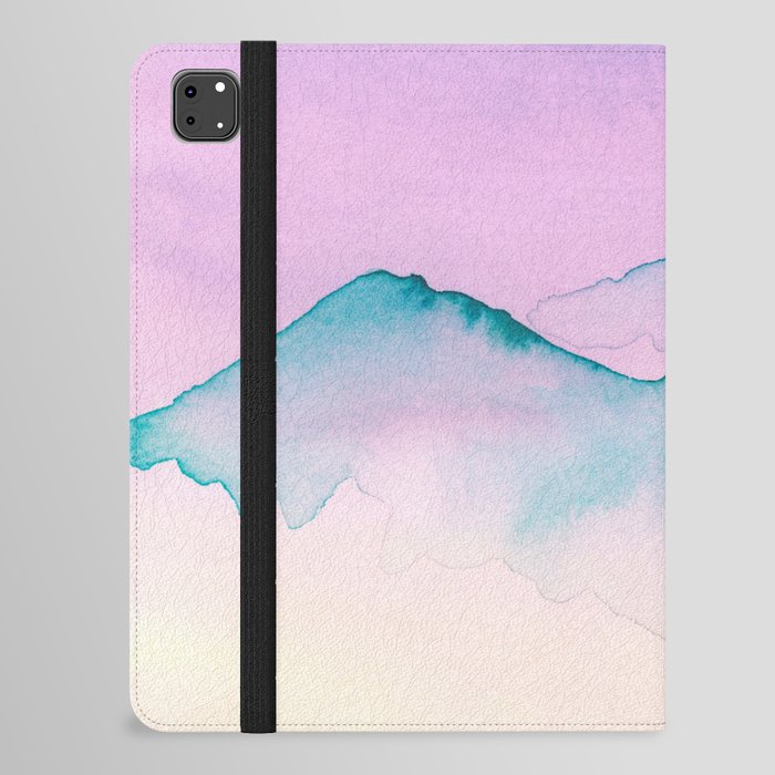 Blue Top Mountains In Pink iPad Folio Case